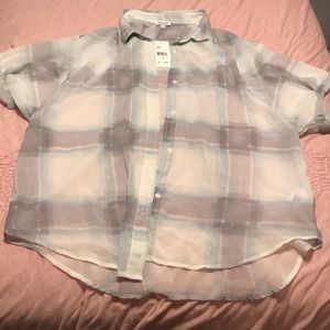 Splendid Top | short Sleeve Flannel | size Medium